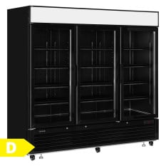 Tefcold Triple Door Display Freezer Black 2050 Litre