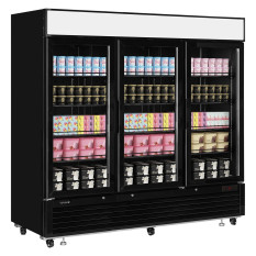 Tefcold Triple Door Display Freezer Black 2050 Litre