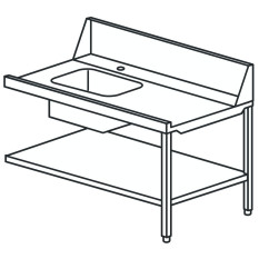 Right Hand Prewash Sink & Undershelf 160cm