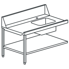 Left Hand Prewash Sink & Undershelf 160cm