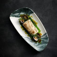 Churchill Tide Black Chefs Geo Plate 18.5 x 35cm/7.25 x 13.75" (Pack of 6)