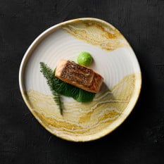 Churchill Tide Gold Organic Walled Plate 25.5cm/10" (Pack of 6)