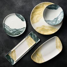 Churchill Tide Gold Tasting Tray Plate 30 x 9cm/12 x 3.5" (Pack of 6)
