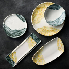 Churchill Tide Gold Tasting Tray Plate 33 x 11cm/13 x 4" (Pack of 6)
