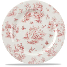 Vintage Prints Cranberry Toile Profile Plate 12"