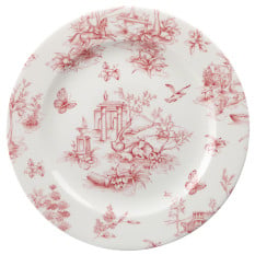 Churchill Vintage Prints Cranberry Toile Profile Plate 21cm/8.25" (Pack of 6)