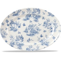 Vintage Prints Toile Oval Plate 14.375"