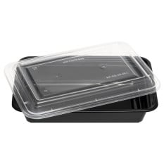 Microwave Container Black with Lid 909ml/32oz (Pack of 150)