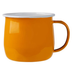 Enamel Belly Mug Yellow 375ml (Pack of 6)