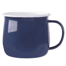 Enamel Belly Mug Navy 375ml (Pack of 6)