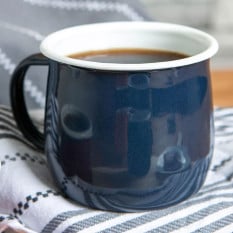 Enamel Belly Mug Navy 375ml (Pack of 6)