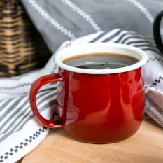 Enamel Belly Mug Red 375ml (Pack of 6)