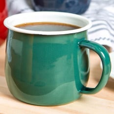 Enamel Belly Mug Green 375ml (Pack of 6)