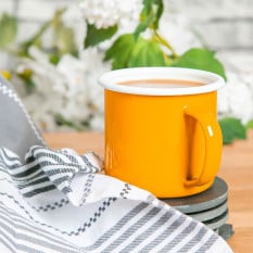 Enamel Mug Yellow 375ml (Pack of 6)