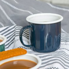 Enamel Mug Navy 375ml (Pack of 6)