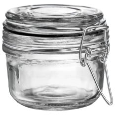 Glass Storage Jar Black Seal 125ml (Pack of 6)