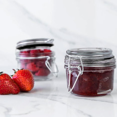 Glass Storage Jar Black Seal 125ml (Pack of 6)