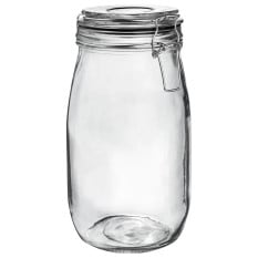 Glass Storage Jar Black Seal 1.5 Litre (Pack of 6)