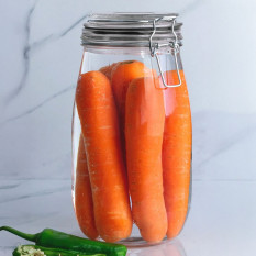 Glass Storage Jar Black Seal 1.5 Litre (Pack of 6)
