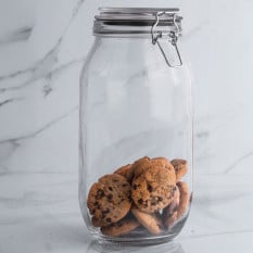 Glass Storage Jar Black Seal 2 Litre (Pack of 6)