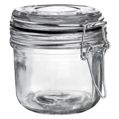 Glass Storage Jar Black Seal 200ml (Pack of 6)