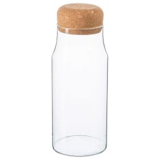 Glass Storage Bottle with Cork Lid 720ml (Pack of 6)