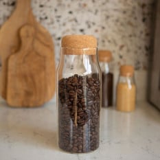 Glass Storage Bottle with Cork Lid 720ml (Pack of 6)