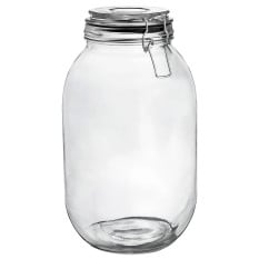Glass Storage Jar Black Seal 3 Litre (Pack of 6)