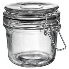 Glass Storage Jar Black Seal 350ml (Pack of 6)