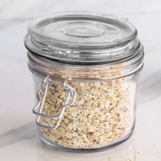 Glass Storage Jar Black Seal 350ml (Pack of 6)