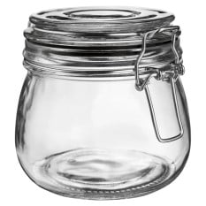 Glass Storage Black Seal Jar 500ml (Pack of 6)