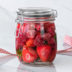 Glass Storage Jar Black Seal 750ml (Pack of 6)