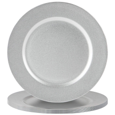 Metallic Charger Plate 33cm Silver (Pack of 6)