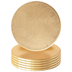 Metallic Drinks Coaster 10cm Gold (Pack of 6)