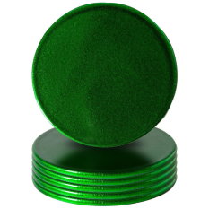 Metallic Drinks Coaster 10cm Green (Pack of 6)