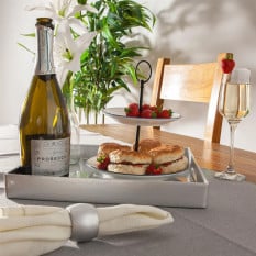 Serving Tray Square Silver 33cm (Pack of 6)