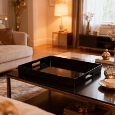 Serving Tray Square Black 33cm (Pack of 6)