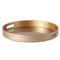 Serving Tray Round Gold 33cm (Pack of 6)