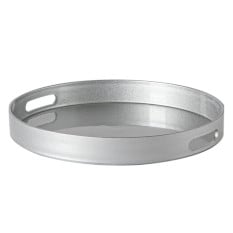 Serving Tray Round Silver 33cm (Pack of 6)