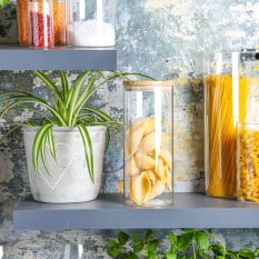 Scandi Glass Storage Jar with Wooden Lid 1.5 Litre (Pack of 6)
