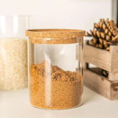 Glass Storage Jar with Cork Lid 750ml (Pack of 6)