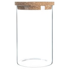 Glass Storage Jar with Cork Lid 1 Litre (Pack of 6)
