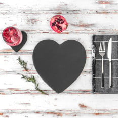 Natural Slate Placemat Heart Shape 25cm (Pack of 12)