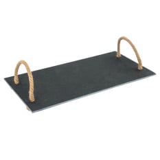 Slate Serving Tray with Vintage Rope Handles 40 x 20cm (Pack of 6)