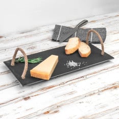 Slate Serving Tray with Vintage Rope Handles 40 x 20cm (Pack of 6)