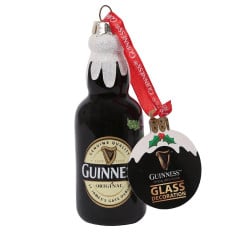 Guinness Label Bottle Christmas Tree Decoration Black