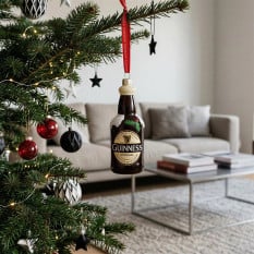 Guinness Label Bottle Christmas Tree Decoration Black