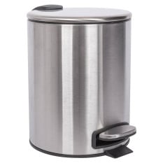 Pedal Bin Round Brushed Stainless Steel 5 Litre