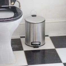 Pedal Bin Round Brushed Stainless Steel 5 Litre