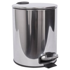Pedal Bin Round Chrome Stainless Steel 5 Litre